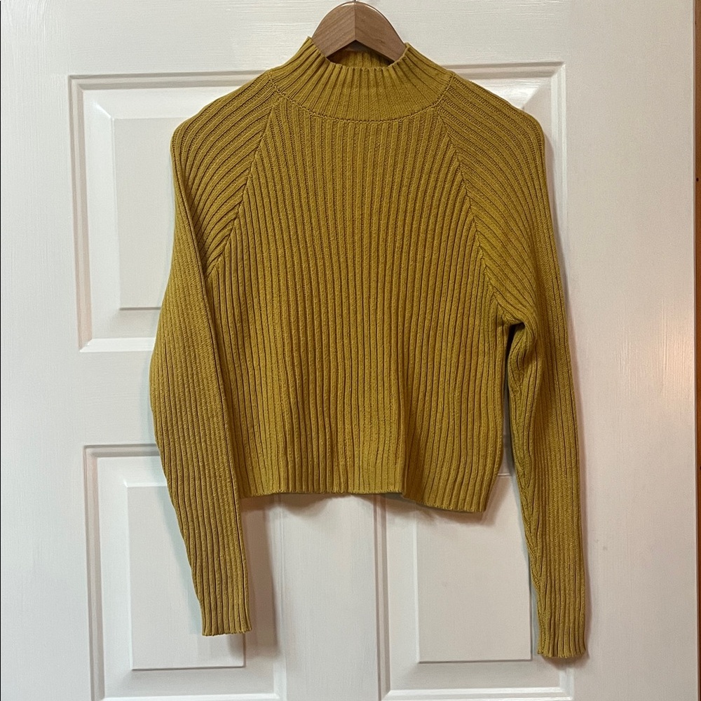 Forever 21 Mustard Ribbed Turtleneck Sweater